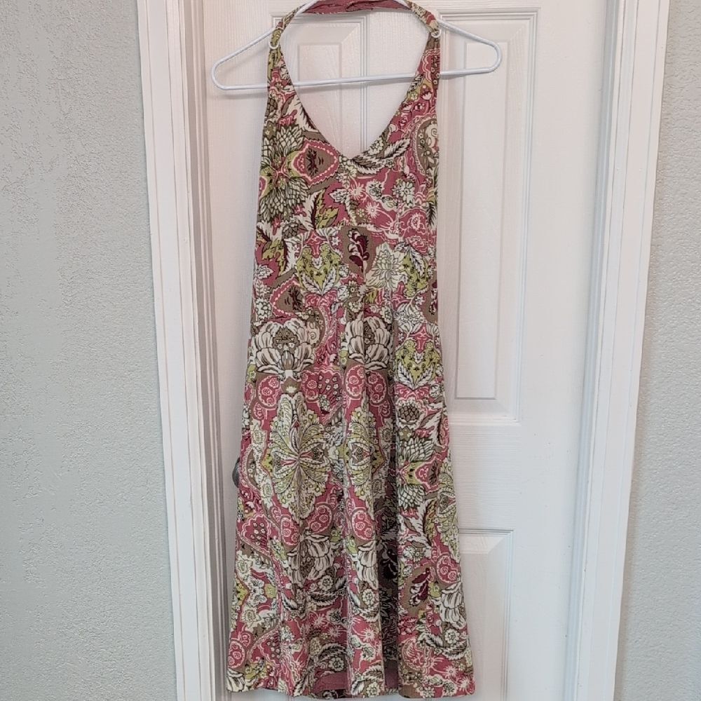 Ann Taylor Multicolor Paisley Halter Dress